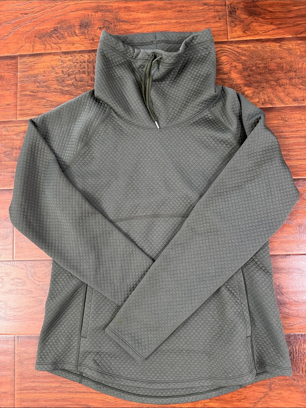 Marmot Olive Green Textured Funnel Neck Pullover